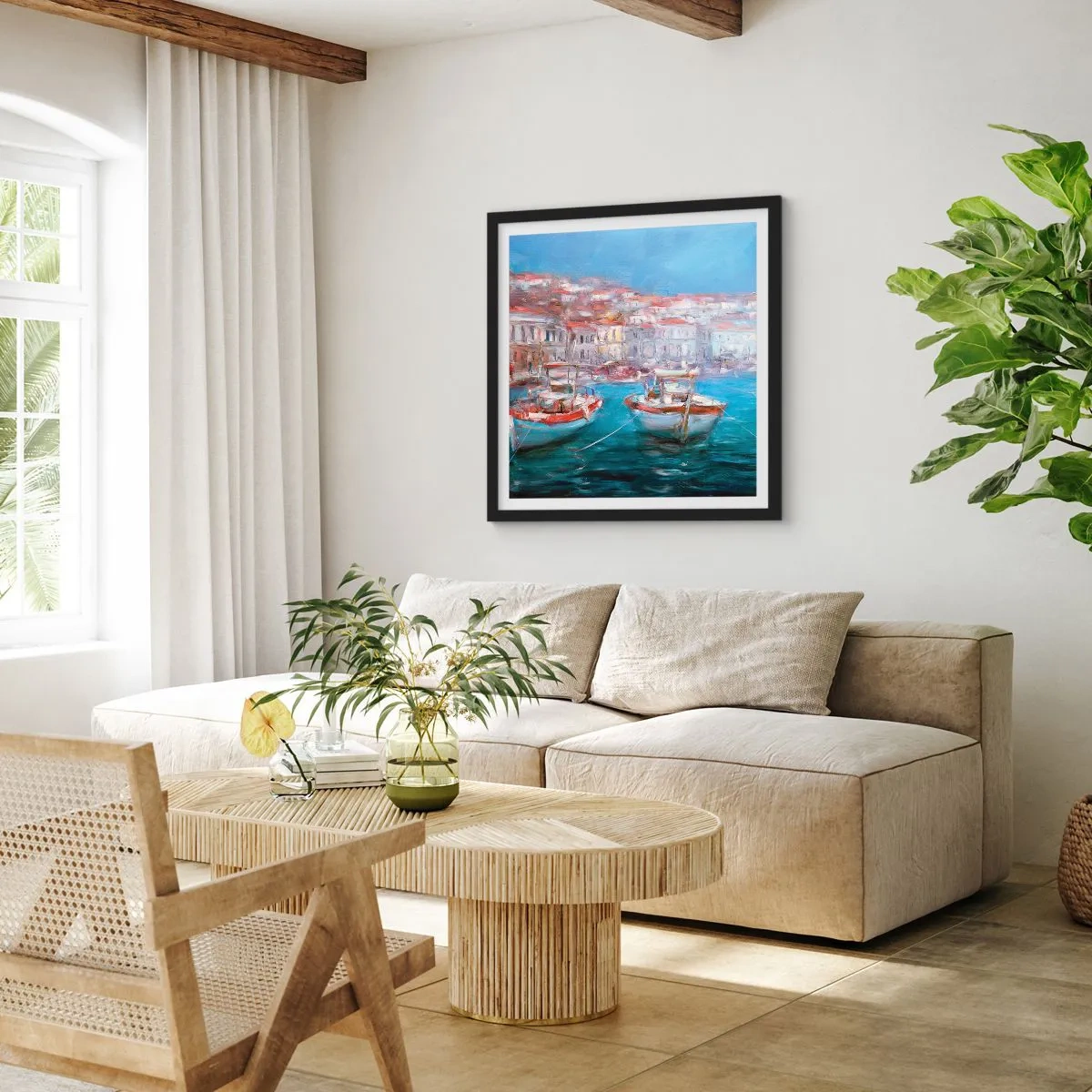 Plakát v černém rámu - Italský záliv - 60x60 cm