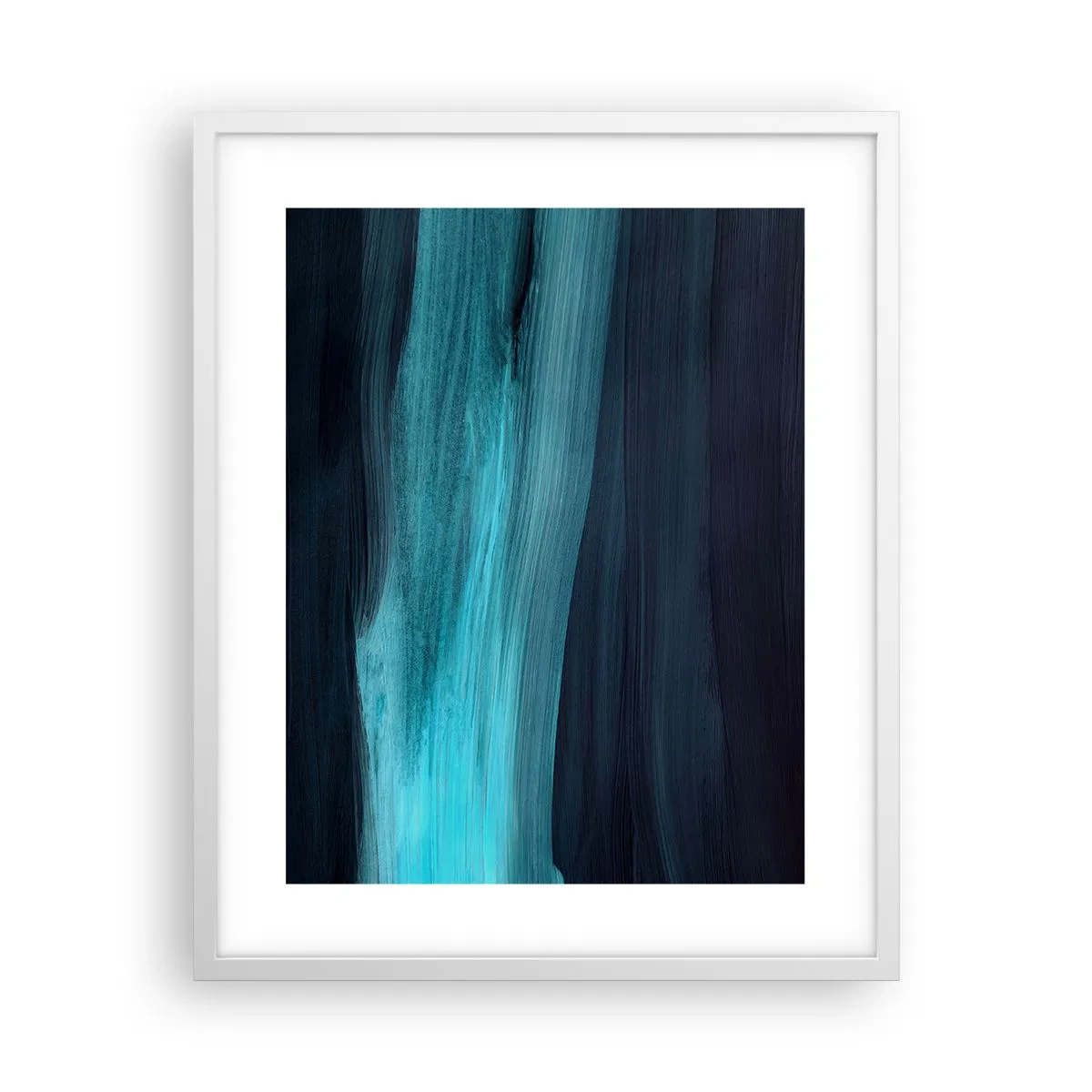 Plakát v bílém rámu - Pluj s proudem - 40x50 cm