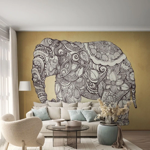 Fototapeta Samolepicí Deluxe Sticker - Skrytý slon - Slon, indický, Zvíře - 100x70 cm