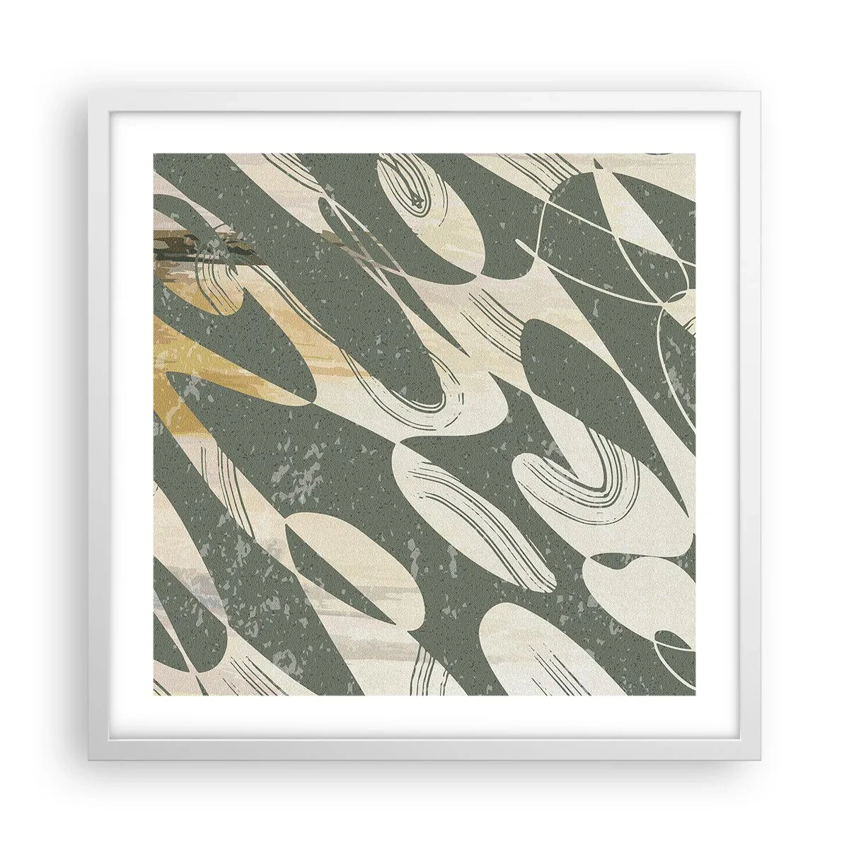 Plakát v bílém rámu - Rytmizovaná abstrakce - 50x50 cm