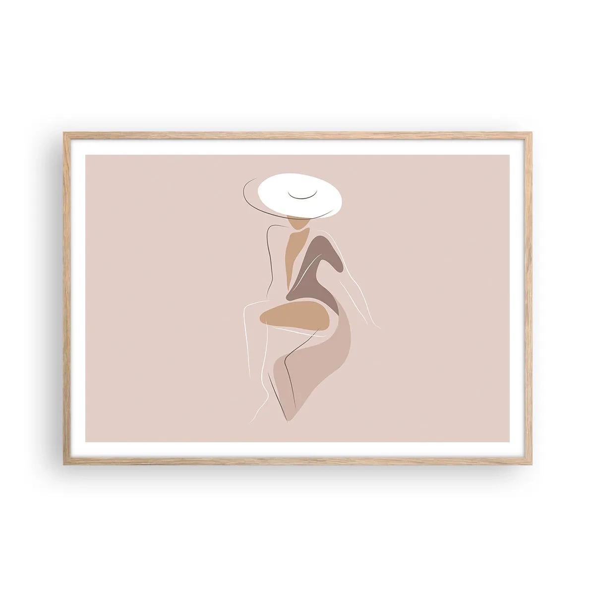 Plakát v rámu světlý dub - Jak vypadá pravá dáma? - 100x70 cm