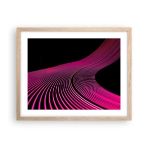 Plakát v rámu světlý dub - Alej světla - 50x40 cm