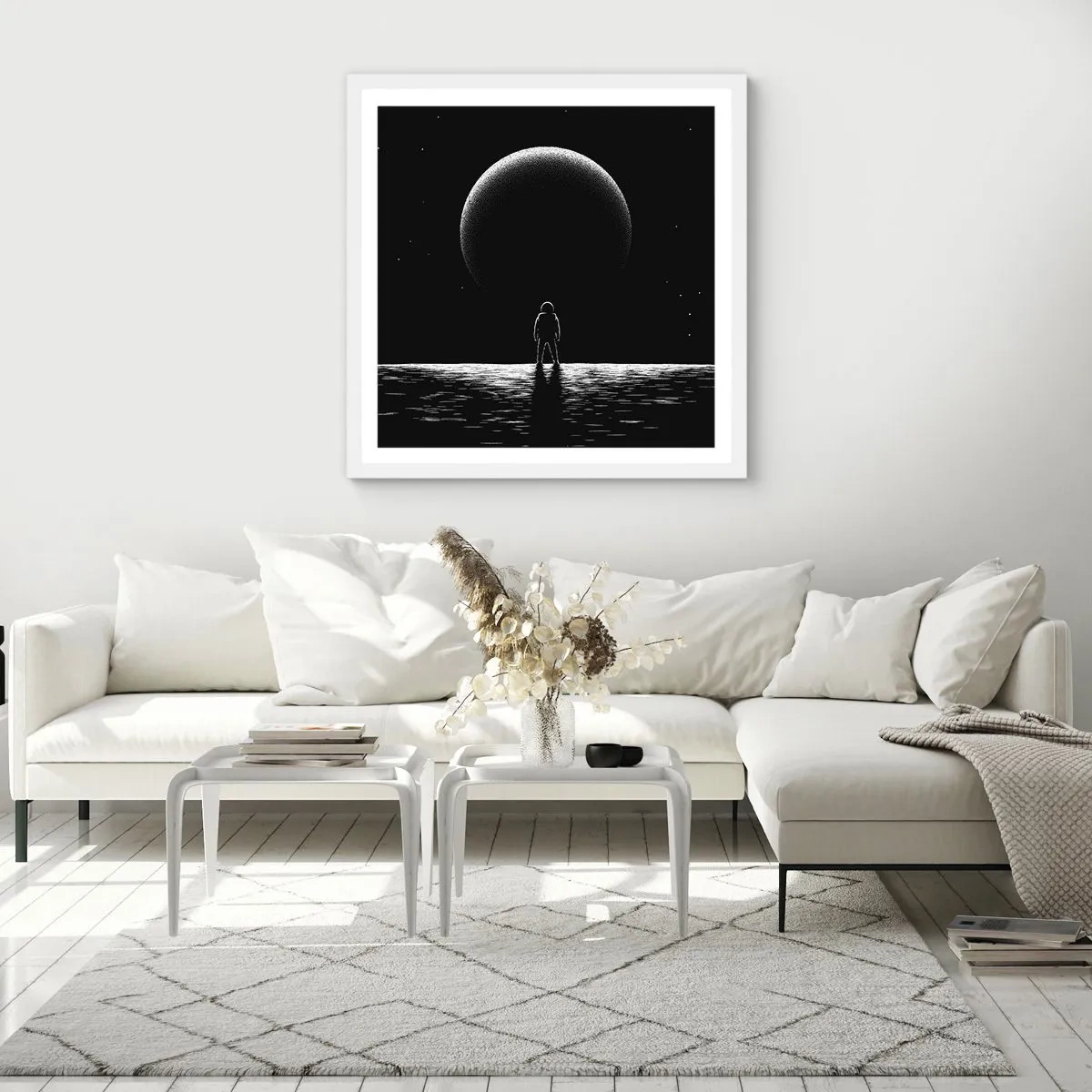 Plakát v bílém rámu - Tváři v tvář - 60x60 cm