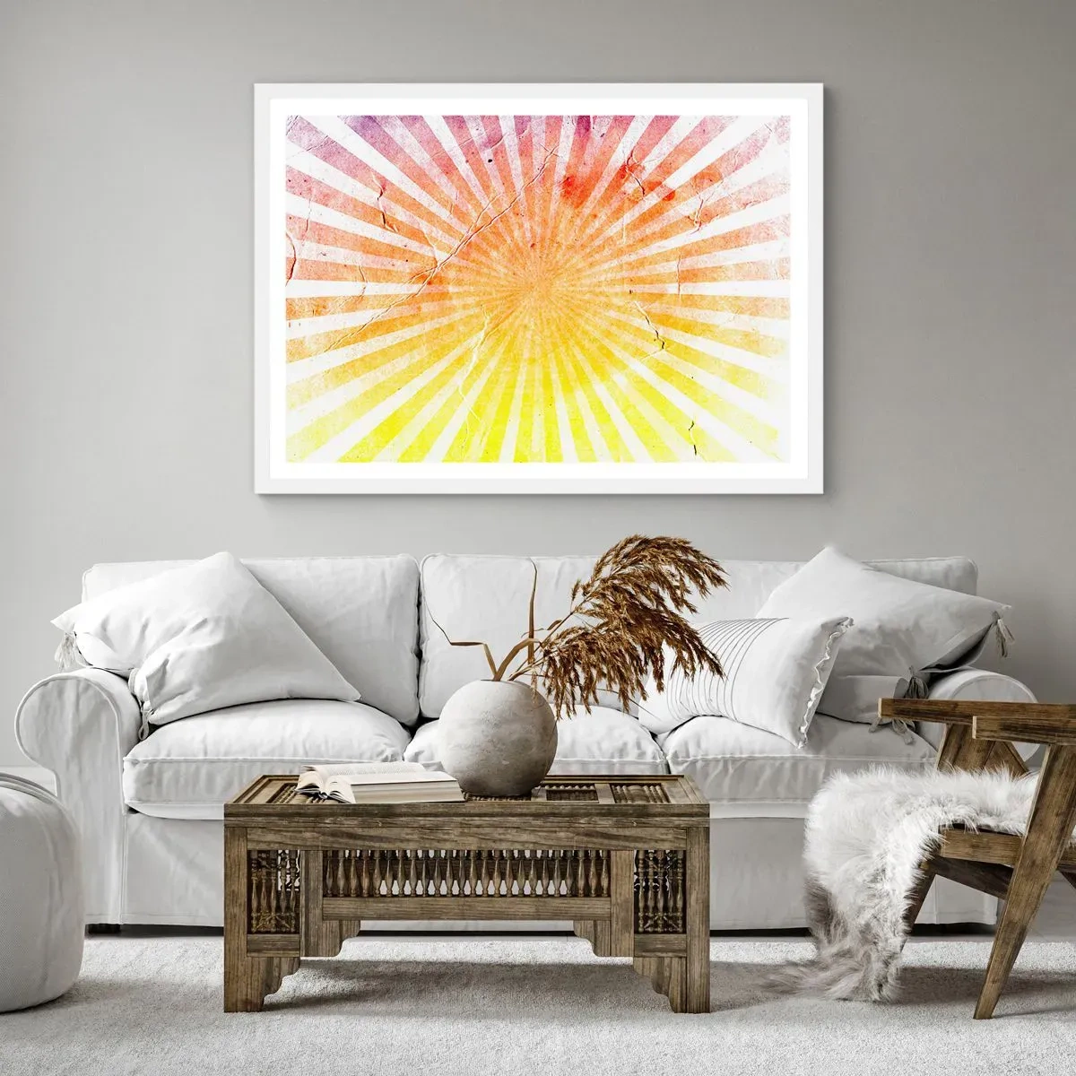 Plakát v bílém rámu - Východy a západy - 91x61 cm