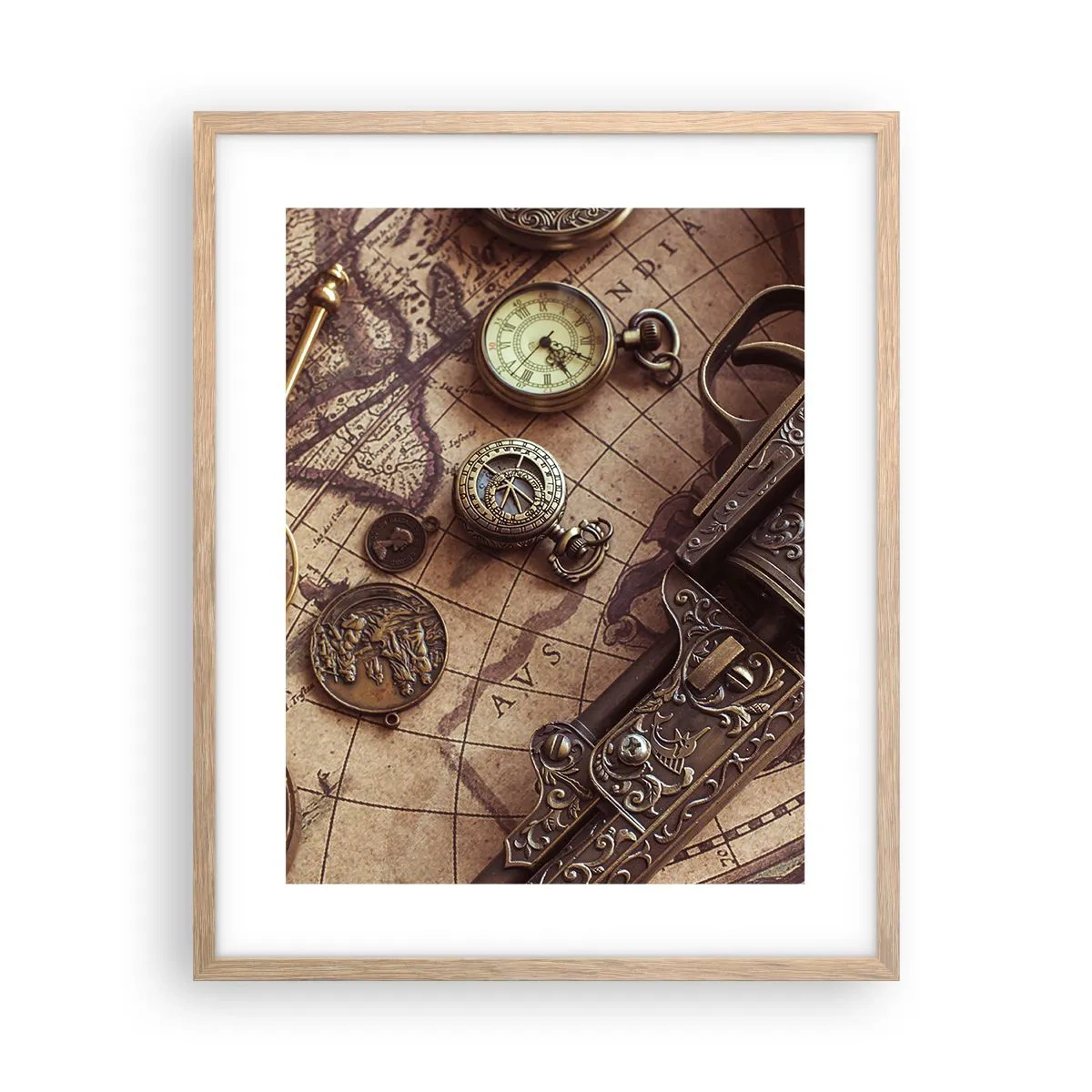 Plakát v rámu světlý dub - Dobrodružství volá - 40x50 cm