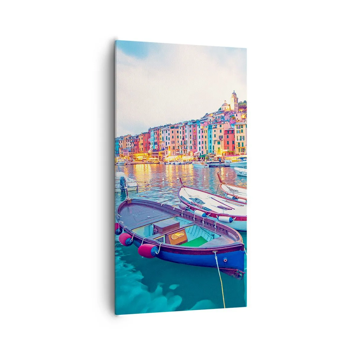 Obraz na plátně - Barevný večer v přístavu - 65x120 cm