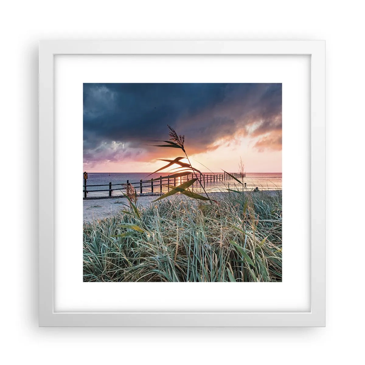 Plakát v bílém rámu - Neodváto větrem - 30x30 cm