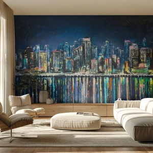 Fototapeta Samolepicí Deluxe Sticker - Kaskáda světel - Město, Architektura, Řeka - 250x175 cm