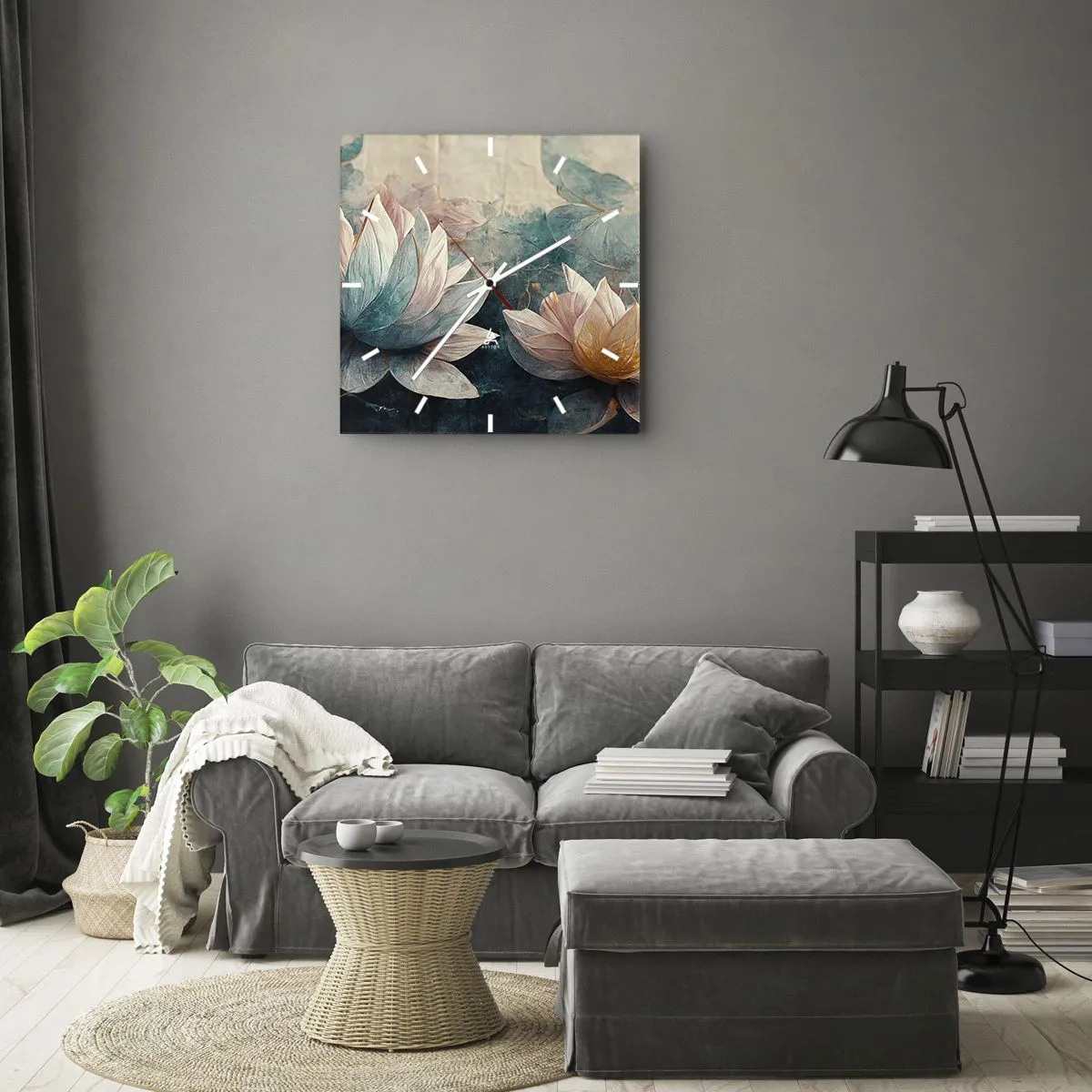 Nástěnné hodiny - Hvězdy a jezero - 40x40 cm