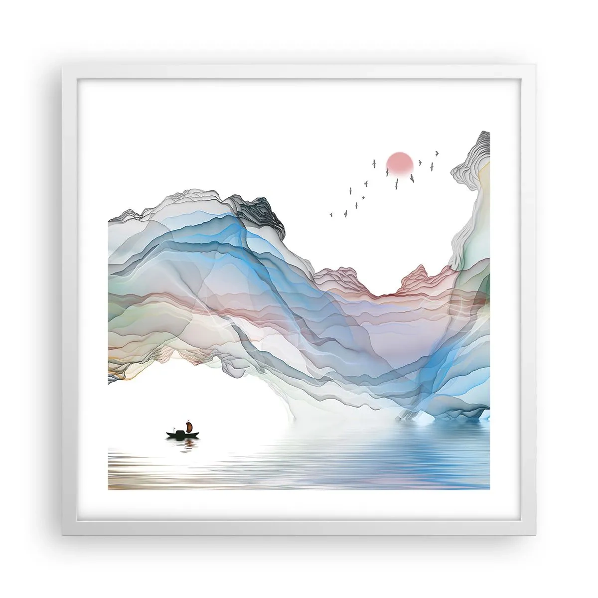 Plakát v bílém rámu - Ke křišťálovým horám - 50x50 cm