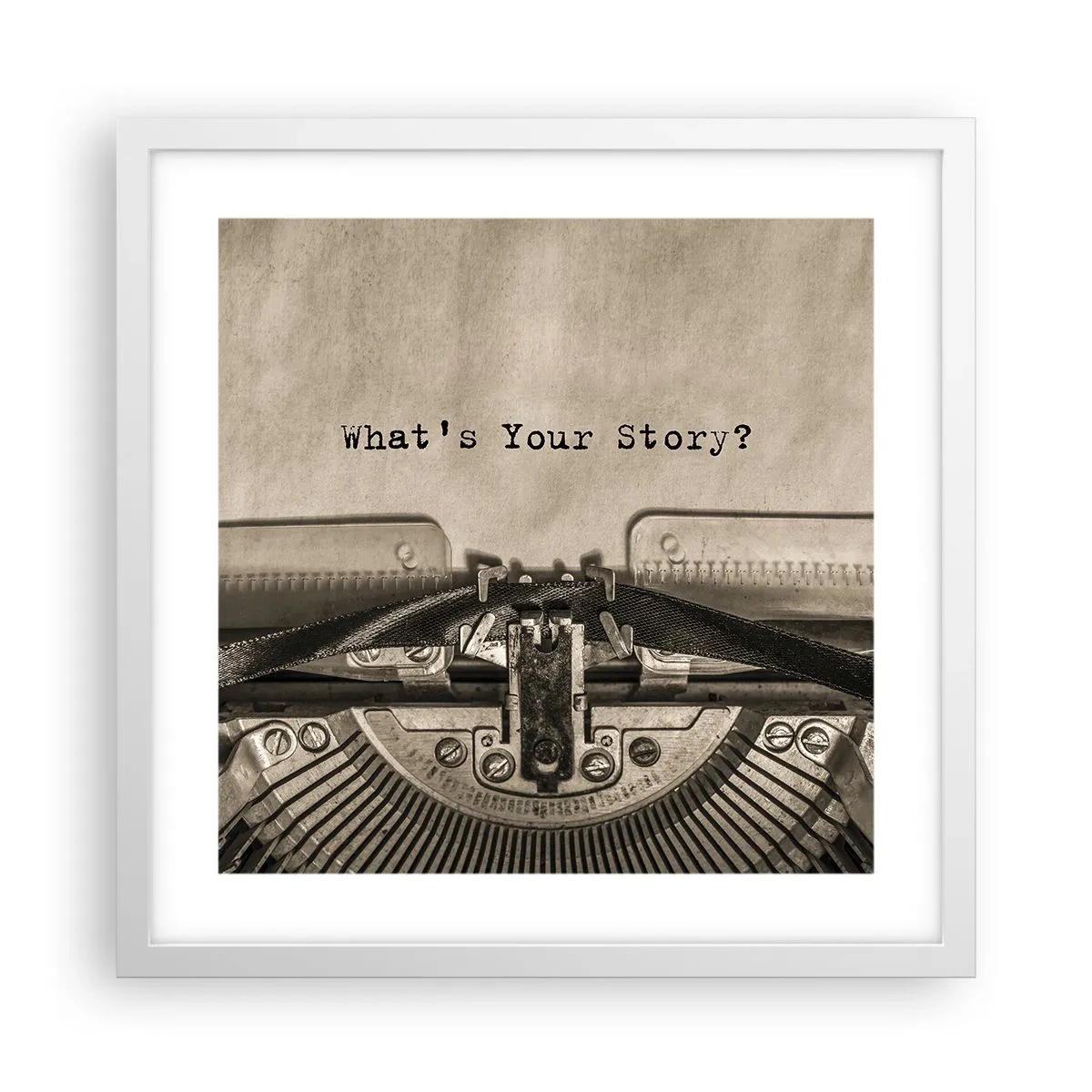 Plakát v bílém rámu - Pověz mi - 40x40 cm