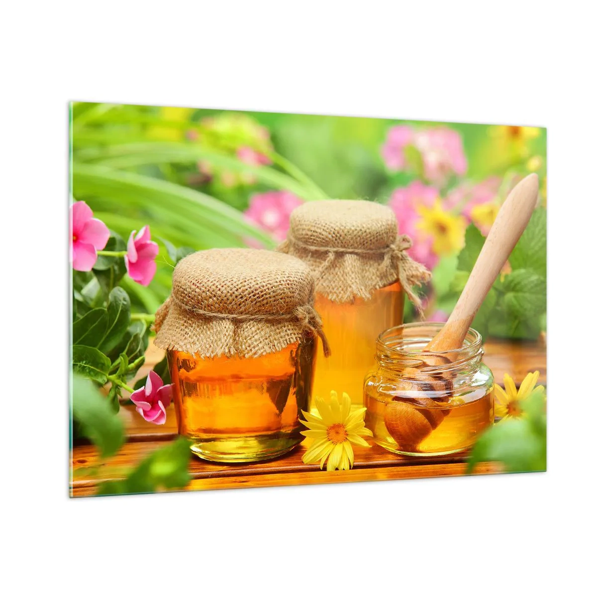 Obraz na skle - Sladce a květinově - 100x70 cm