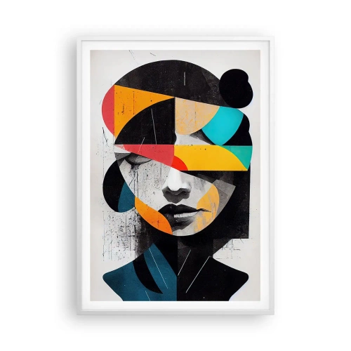 Plakát v bílém rámu - Pestrobarevný vnitřní portrét - 70x100 cm