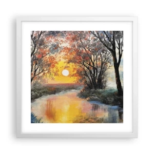 Plakát v bílém rámu - Podzimní nádech - 40x40 cm