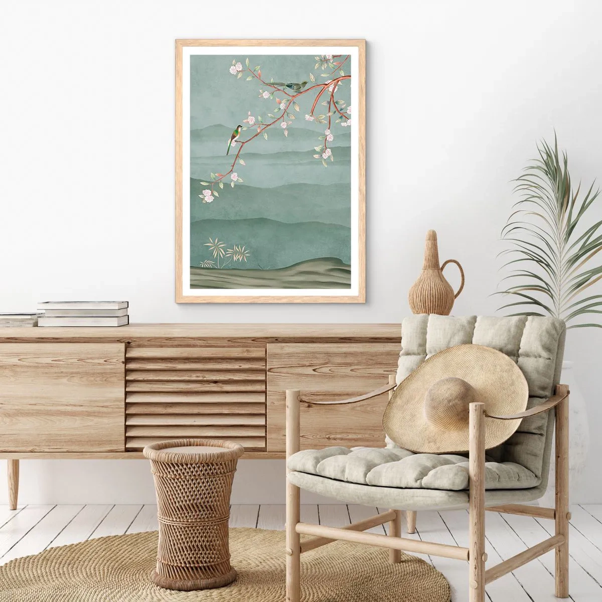 Plakát v rámu světlý dub - Jaro je tady - 50x70 cm