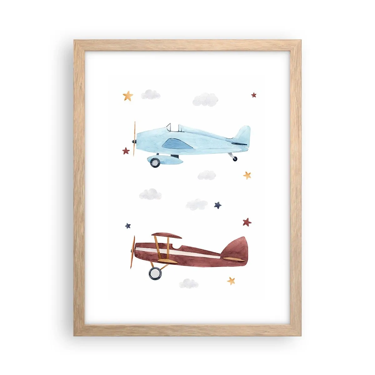 Plakát v rámu světlý dub - Pane pilote, čekáme! - 30x40 cm