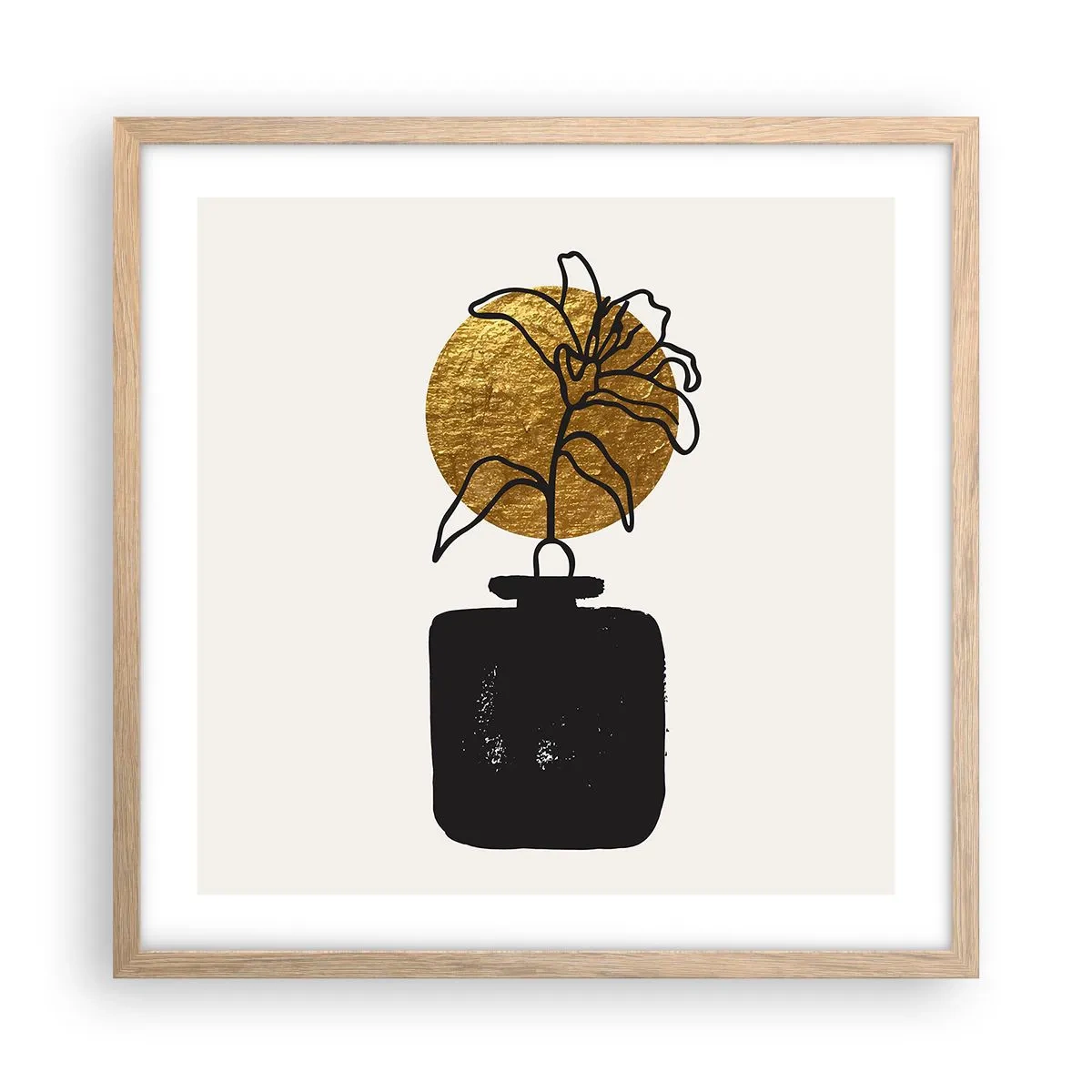 Plakát v rámu světlý dub - Krása, která má cenu zlata - 50x50 cm