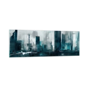 Obraz na skle - Město v barvě deště - 90x30 cm