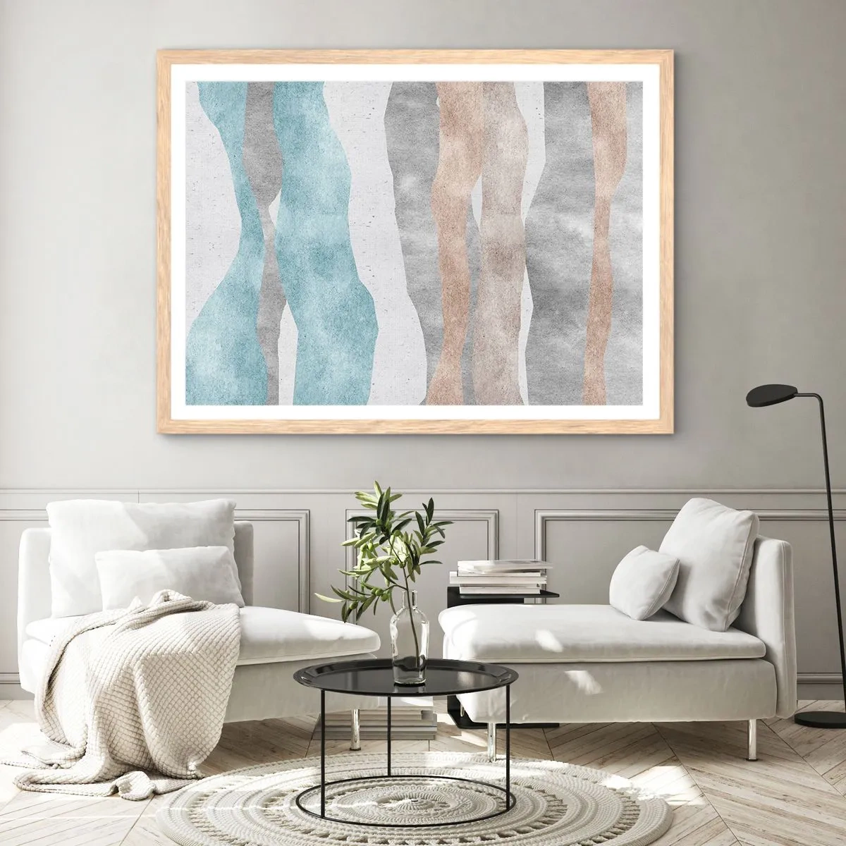 Plakát v rámu světlý dub - Studie blízkosti - 100x70 cm