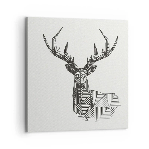Obraz na plátně - Jelen v kubistickém stylu - 60x60 cm