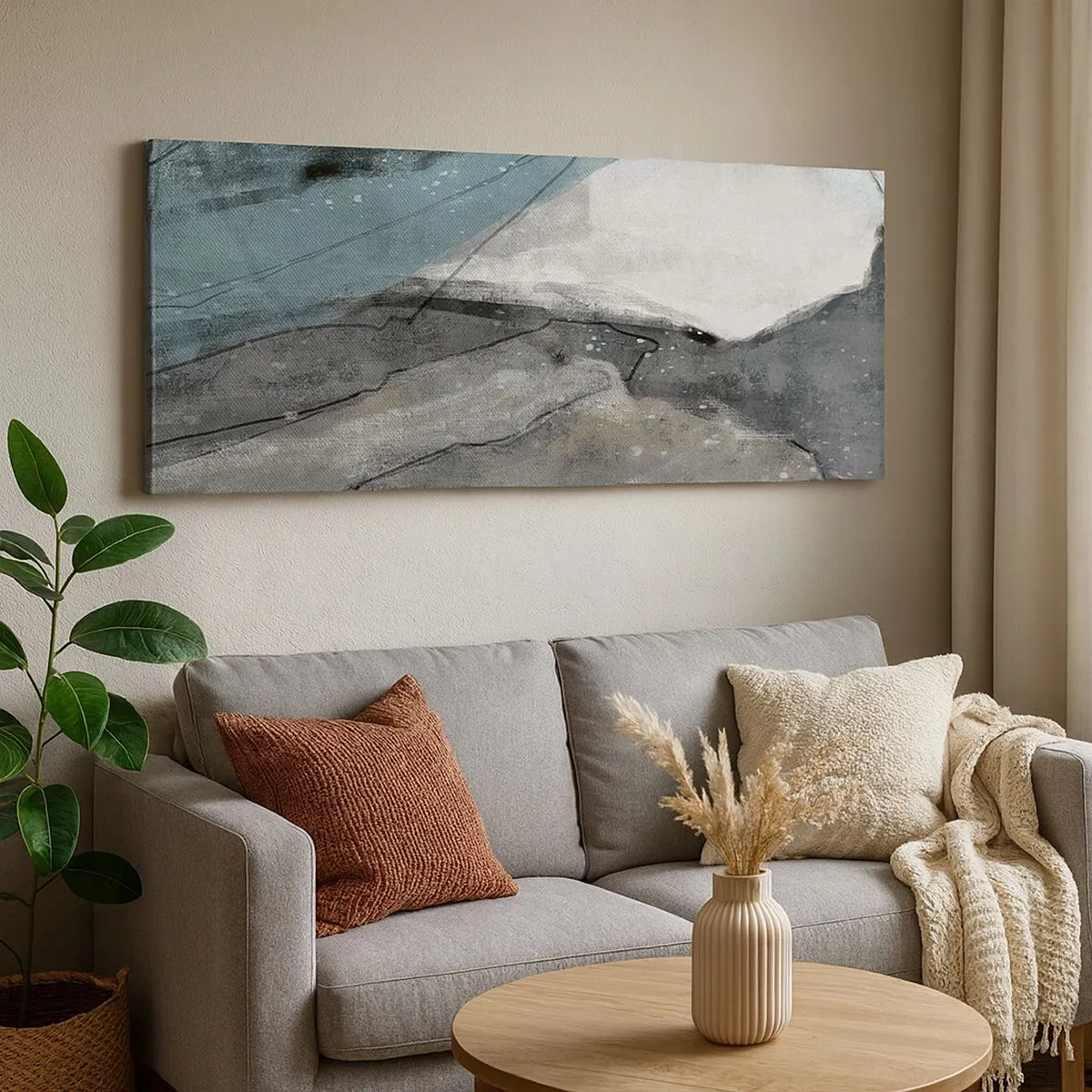 Obraz na plátně - Abstrakce: skály a led - 100x40 cm