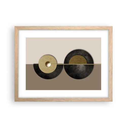 Plakát v rámu světlý dub - Variace kolem kruhu - 40x30 cm