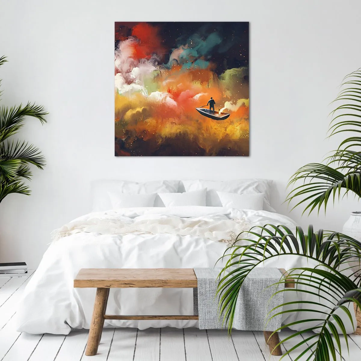 Obraz na plátně - Lodí galaxií - 40x40 cm