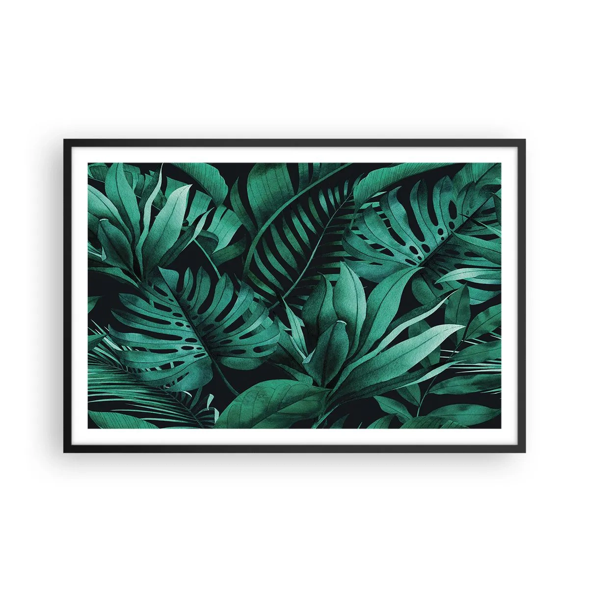 Plakát v černém rámu - Hloubka tropické zeleně - 91x61 cm