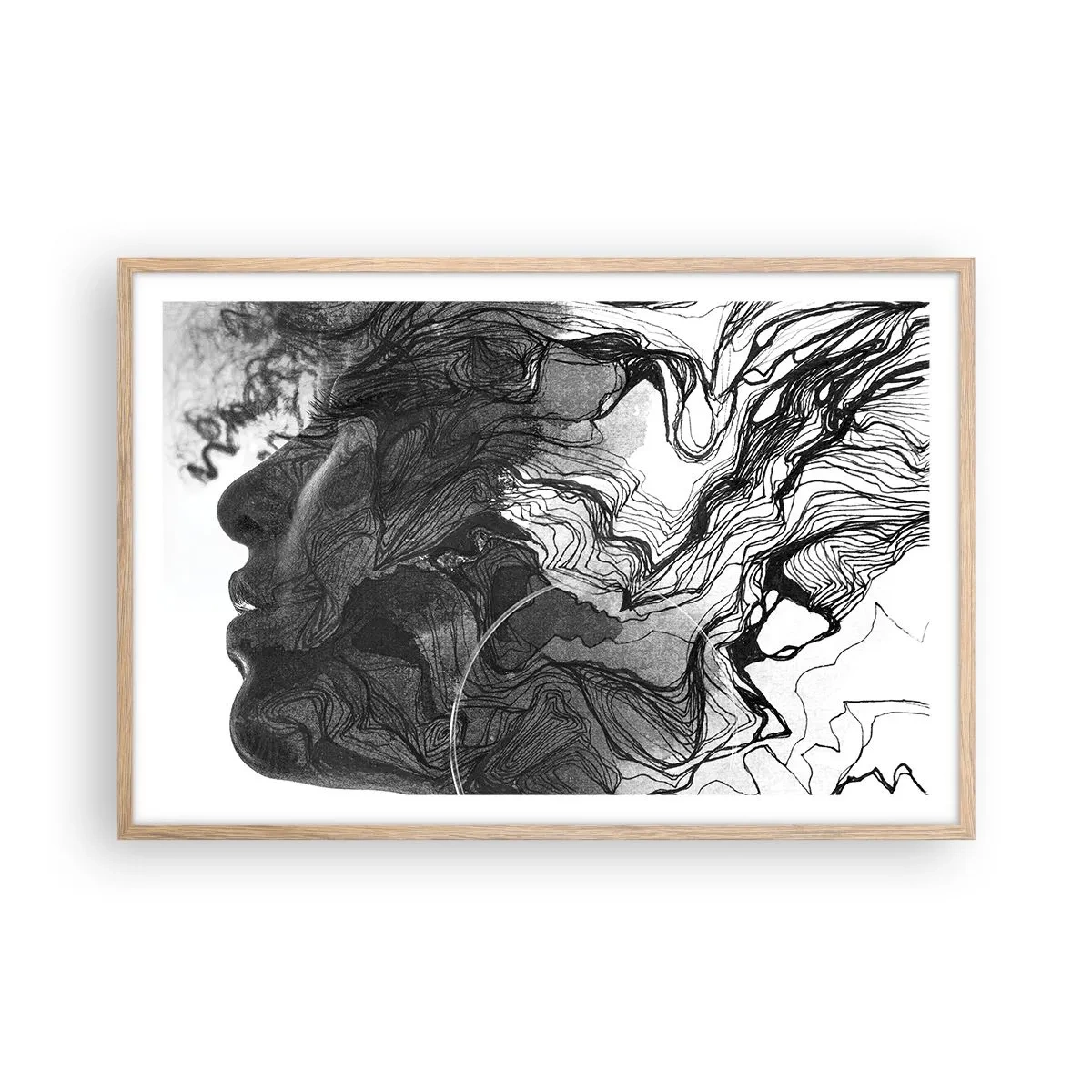 Plakát v rámu světlý dub - Zapletená ve snech - 91x61 cm