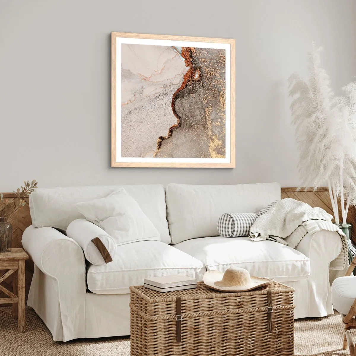 Plakát v rámu světlý dub - Na hranici barev - 60x60 cm