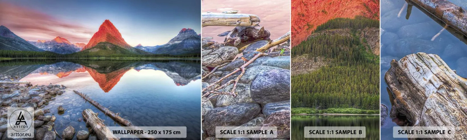 Vzor Fototapety Samolepicí Deluxe Sticker - Teplo a chlad - Krajina, hory, Les - 100x30 cm