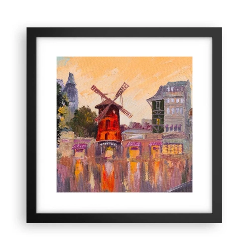 Plakát v černém rámu - Pařížské ikony – Moulin Rouge - 30x30 cm