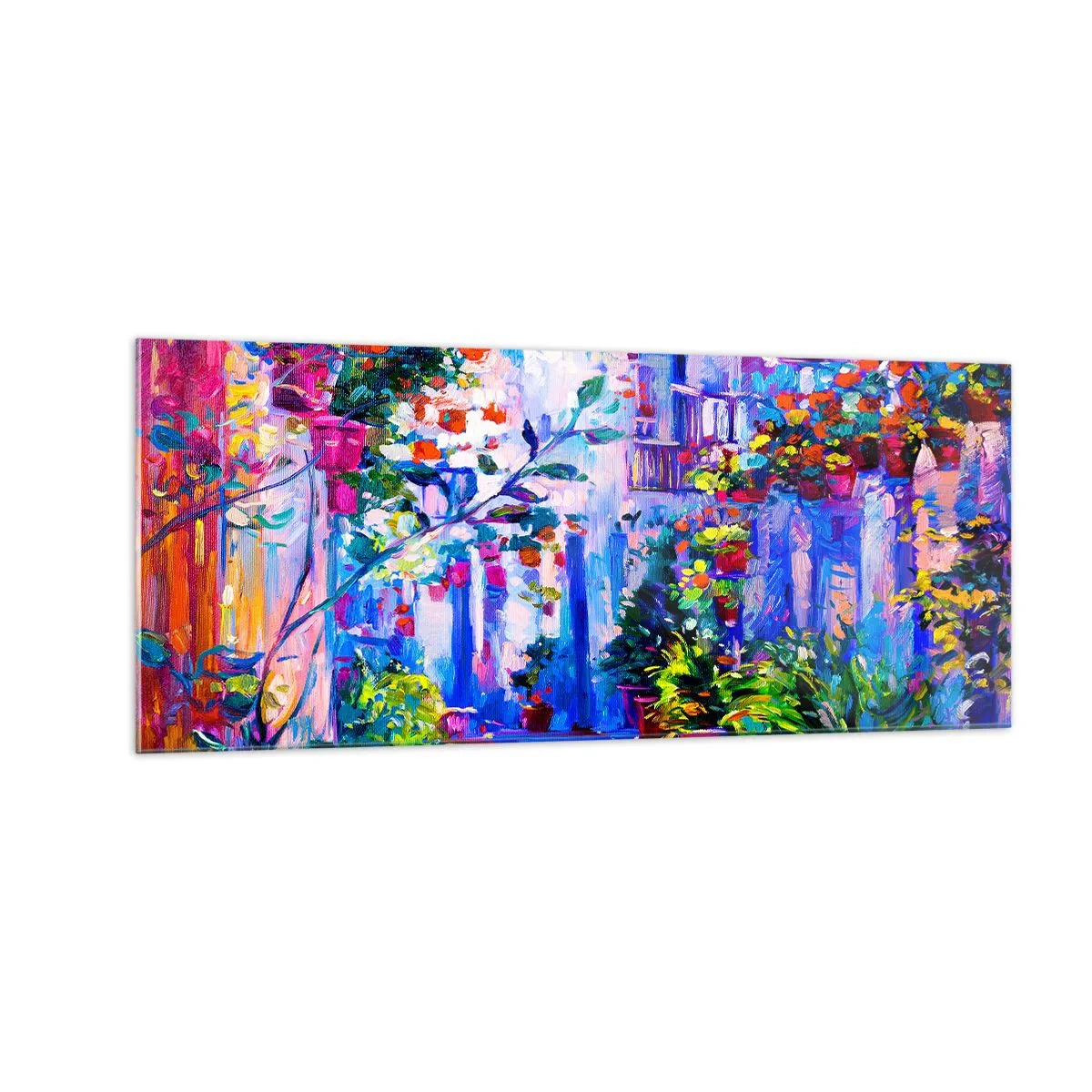 Obraz na skle - Imprese - italská ulička - 100x40 cm