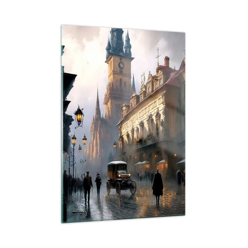 Obraz na skle - Kouzlo pražského večera - 50x70 cm