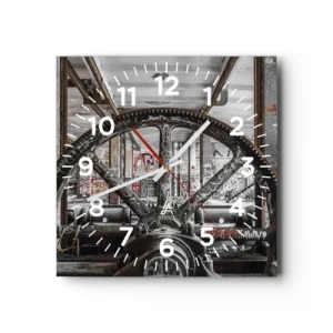 Nástěnné hodiny - Tajný život továrny - 40x40 cm
