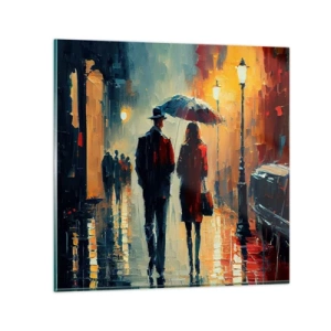 Obraz na skle - Městská love story - 70x70 cm
