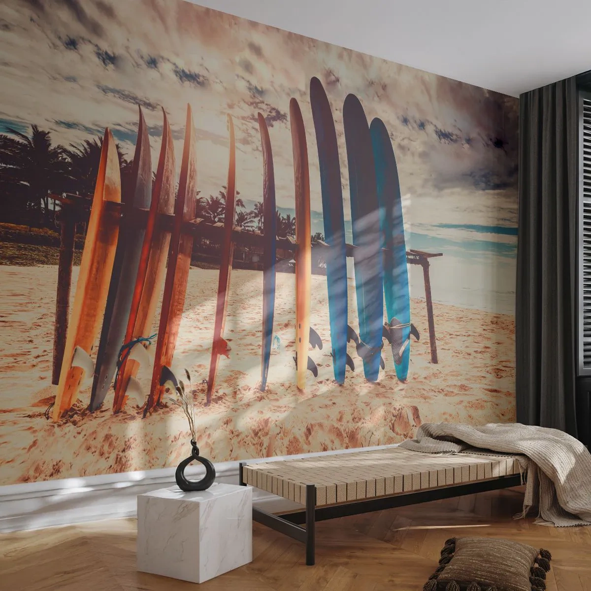 Fototapeta Samolepicí Deluxe Sticker - Dobrou noc, nashle zítra. - Surfování, Krajina, Surf - 250x175 cm