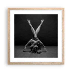 Plakát v rámu světlý dub - Geometrie nahoty - 40x40 cm