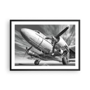Plakát v černém rámu - Vždy připraven k letu - 70x50 cm