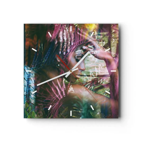 Nástěnné hodiny - Matka příroda v džungli - 30x30 cm