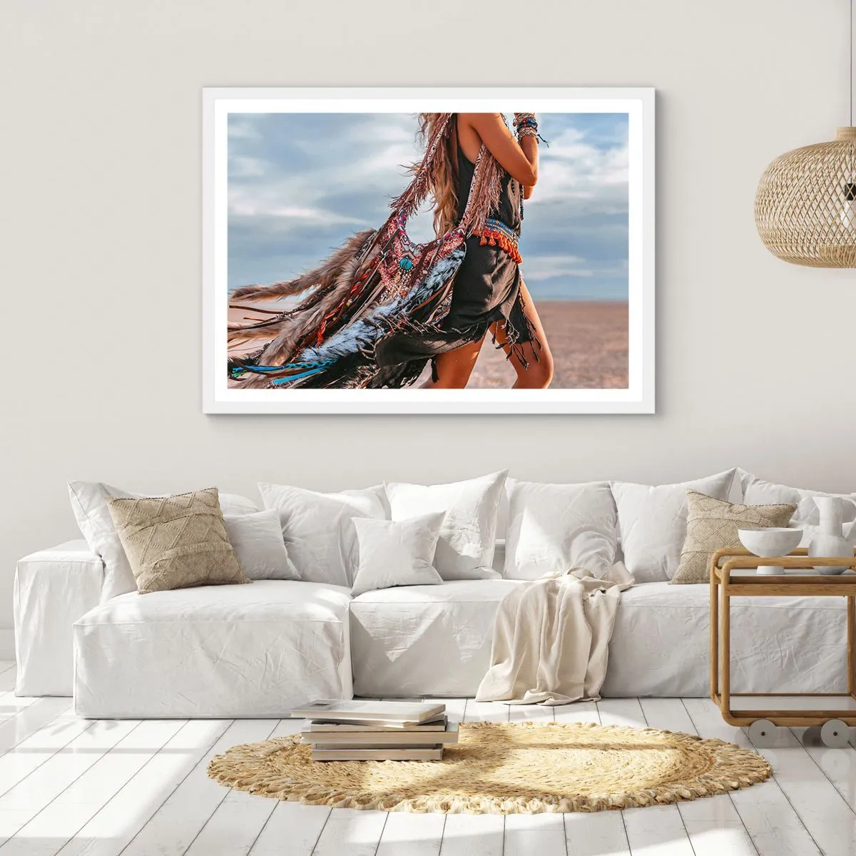 Plakát v bílém rámu - Šamanovo děvče - 70x50 cm