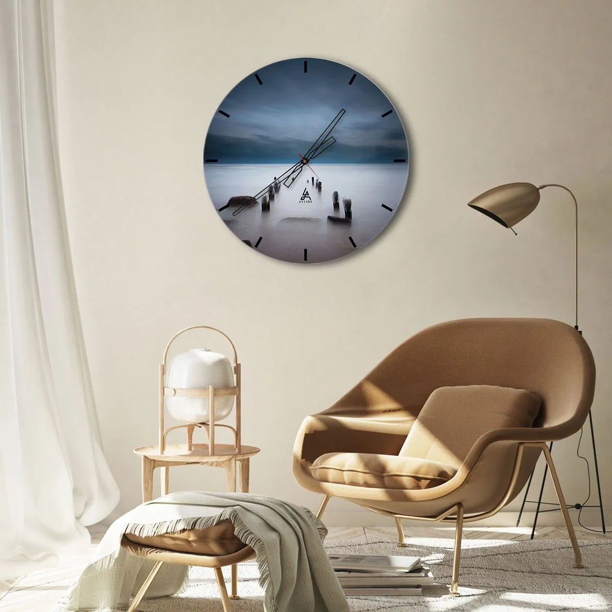 Nástěnné hodiny - Zamyšlené jezero - 40x40 cm