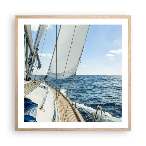 Plakát v rámu světlý dub - Ahoj, dobrodružství - 60x60 cm