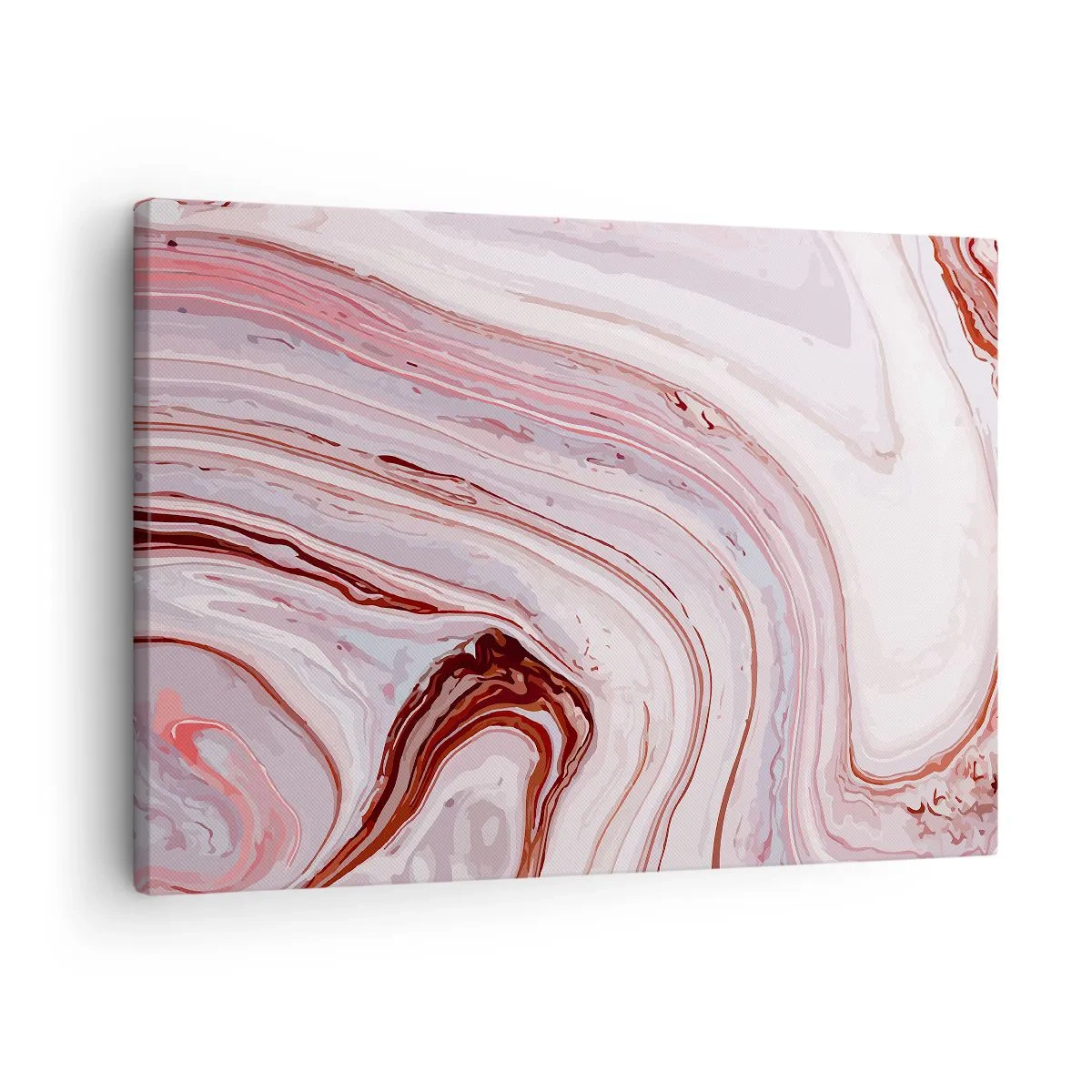Obraz na plátně - Abstraktní vzor v růžové a bílé - 70x50cm - Rovně, potom vpravo dolů - Moderní nástěnná dekorace do obývacího pokoje a ložnice ARTTOR