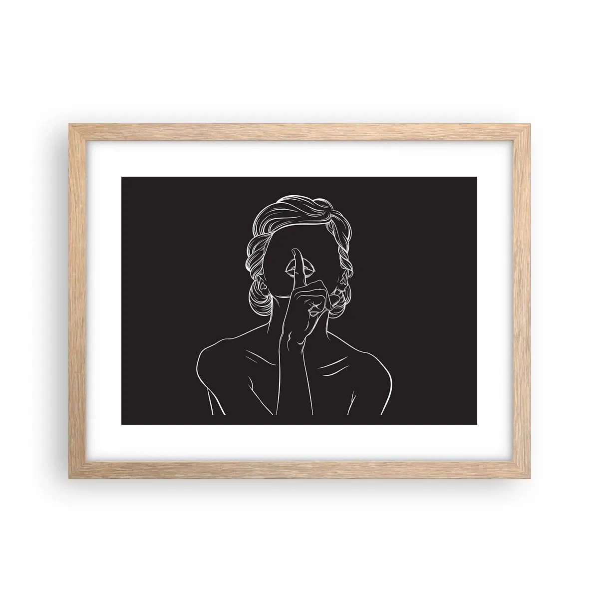 Plakát v rámu světlý dub - Krása rozkvétá v tichu - 40x30 cm