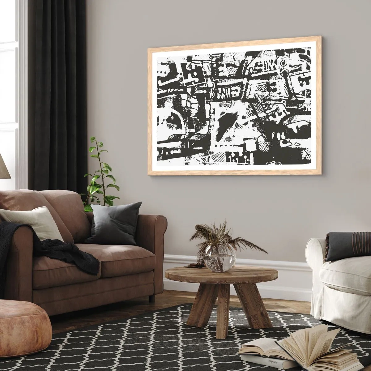 Plakát v rámu světlý dub - Pořádek nebo chaos? - 91x61 cm