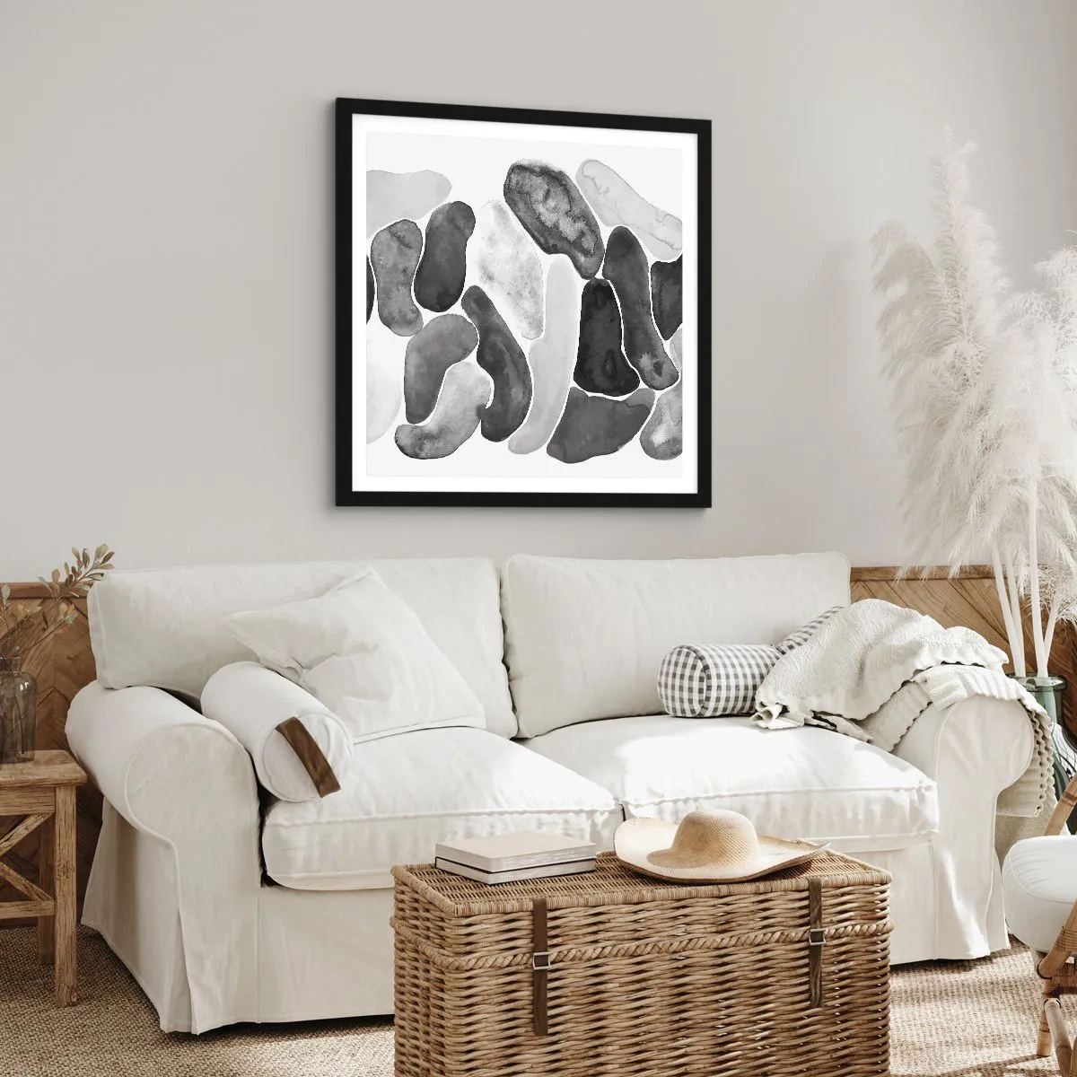 Plakát v černém rámu - Kamenitá abstrakce - 50x50 cm