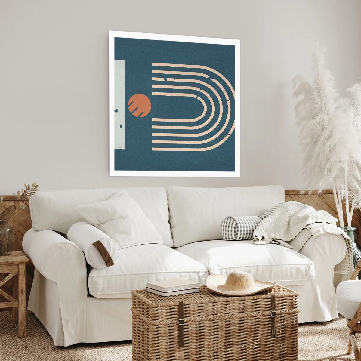 Plakát - Geometrie v námořnické modři - 60x60 cm