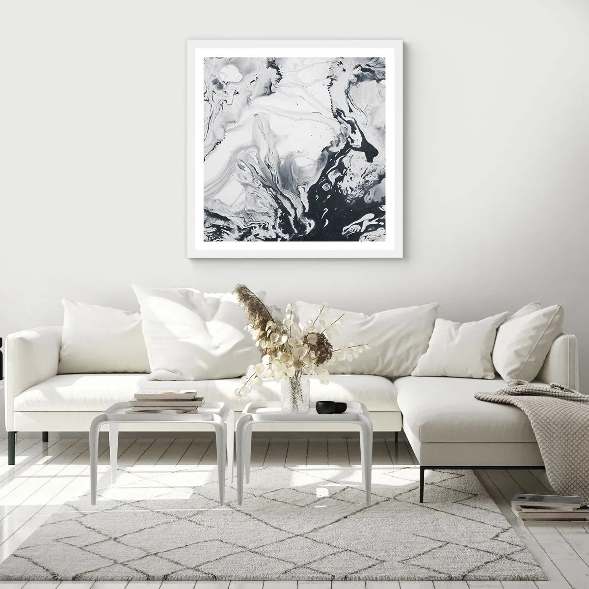 Plakát v bílém rámu - Zemské nitro - 60x60 cm