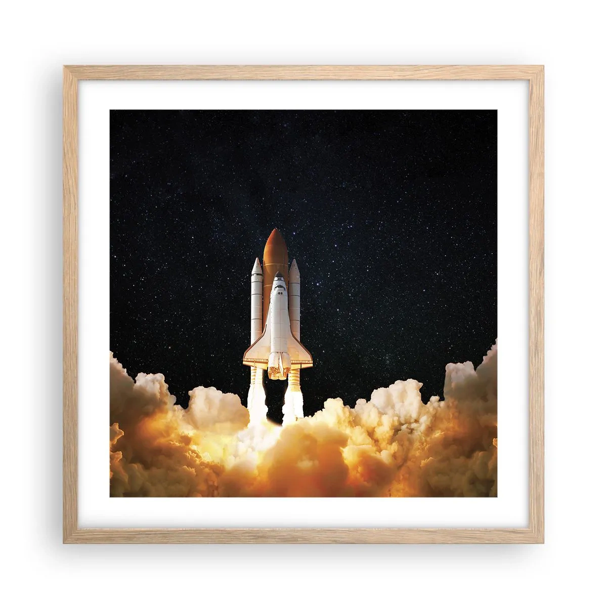 Plakát v rámu světlý dub - Ad astra! - 50x50 cm